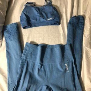 Gym shark seemless top sports bra and legging set